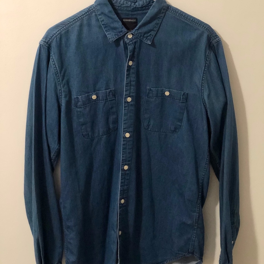 Goodale Men's Medium Wash Denim Shirt (Medium)